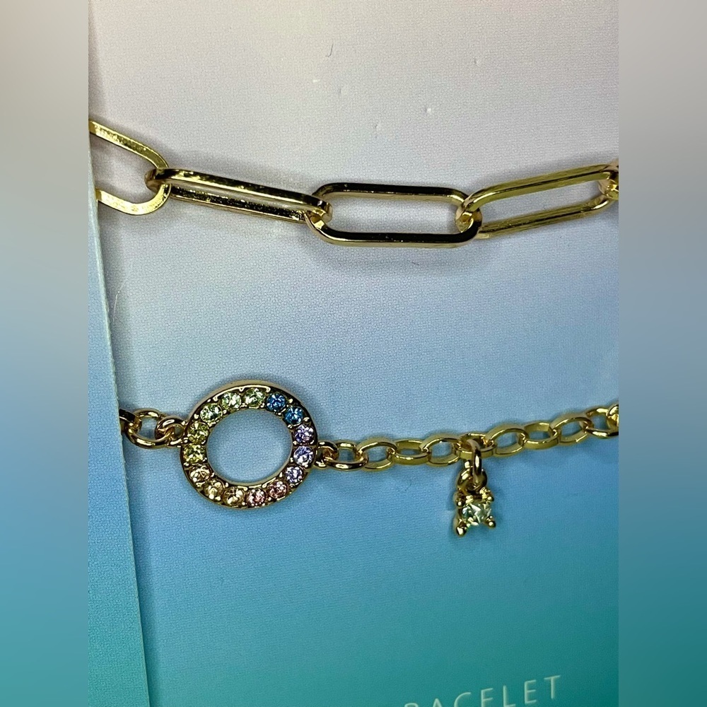 INC International Concepts Pavé Ring and Chain Link Gold-Tone 2 Pc Bracelet Set - Picture 6 of 10